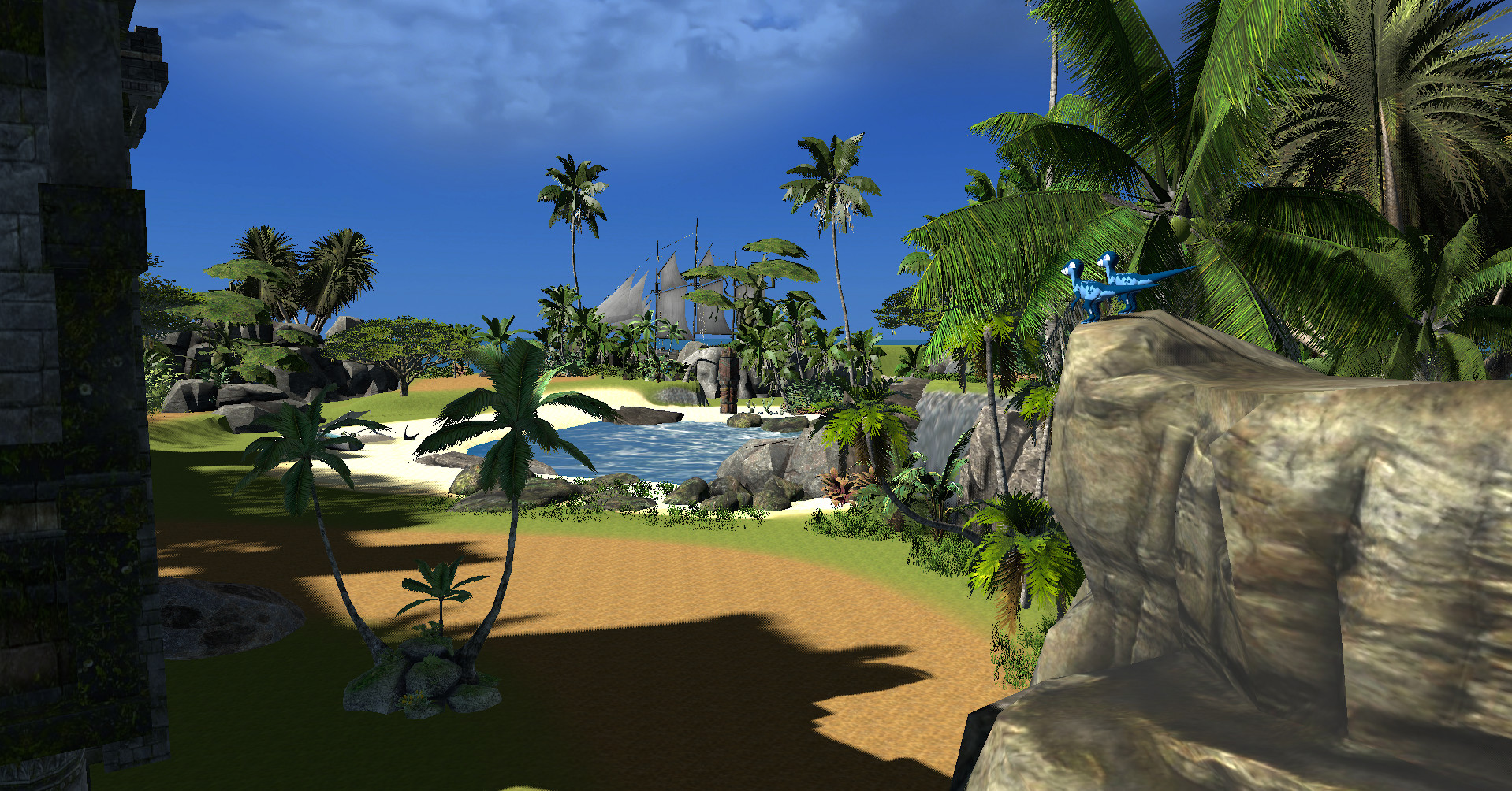Pooltoys exploring a fantasy island